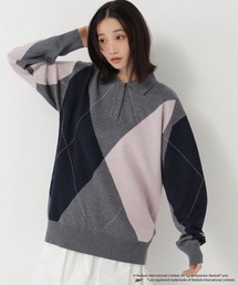 N.（N. Natural Beauty Basic） | ＜Reebok コラボ＞襟付きアーガイルニット(ニット/セーター)