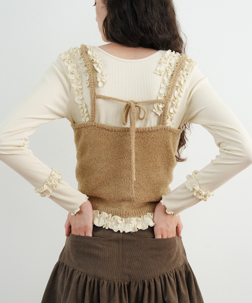 SINOON(シヌーン)の「Glow Knit Bustier (Brown)(Tシャツ/カットソー・レディース・ブラウン・SMALL/MEDIUM)」の3枚目の写真