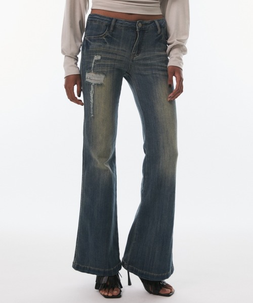 BLONDEY(ブロンディ)の「VINTAGE FADE STRAIGHT DENIM(デニムパンツ・レディース・ブルー・MEDIUM/SMALL)」の1枚目の写真
