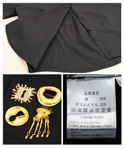 Sawa a la mode(サワアラモード)の「ブローチ付きオーバーサイズシャツ(シャツ/ブラウス・レディース・ホワイト/ブラック・FREE)」の21枚目の写真