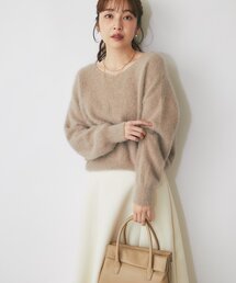 【お気に入り総選挙3位!新色登場!】ヘアリーウールカシミヤ混前後2WAYニット