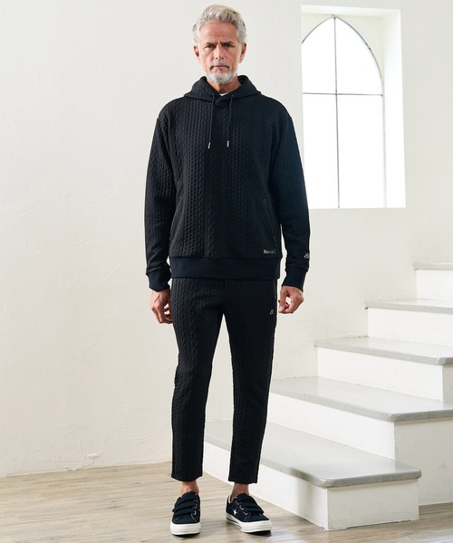 Maison code 13(メゾンコードサーティーン)の「mpa4198- Cable Jacquard Hoodie パーカー(M26W-03)(パーカー・メンズ・ホワイト/チャコール/ブラック・S/M/L)」の6枚目の写真