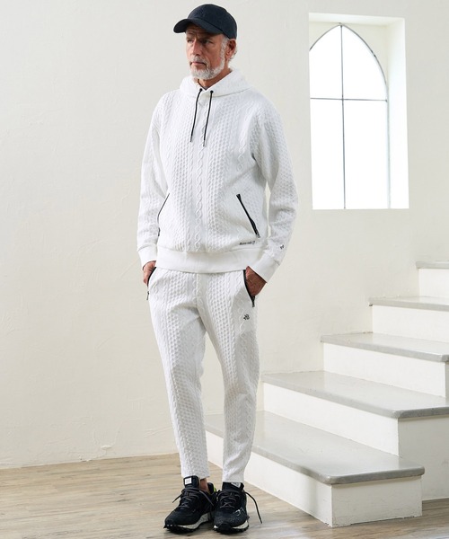 Maison code 13(メゾンコードサーティーン)の「mpa4198- Cable Jacquard Hoodie パーカー(M26W-03)(パーカー・メンズ・ホワイト/チャコール/ブラック・S/M/L)」の11枚目の写真