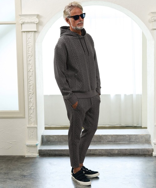 Maison code 13(メゾンコードサーティーン)の「mpa4198- Cable Jacquard Hoodie パーカー(M26W-03)(パーカー・メンズ・ホワイト/チャコール/ブラック・S/M/L)」の14枚目の写真