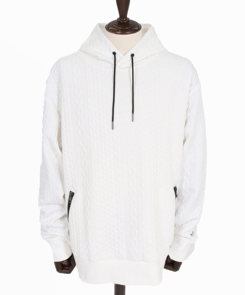 Maison code 13(メゾンコードサーティーン)の「mpa4198- Cable Jacquard Hoodie パーカー(M26W-03)(パーカー・メンズ・ホワイト/チャコール/ブラック・S/M/L)」の16枚目の写真