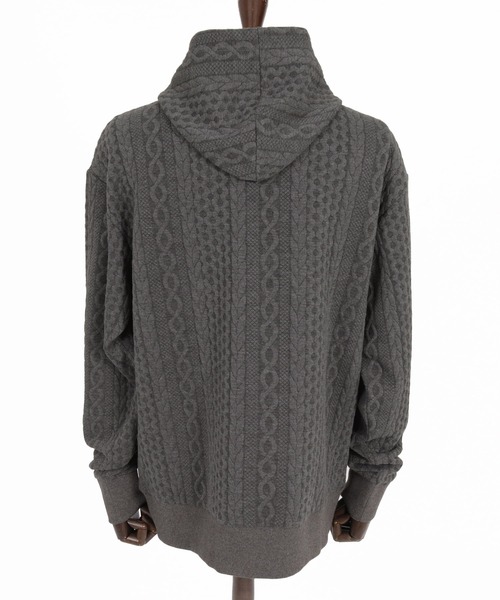 Maison code 13(メゾンコードサーティーン)の「mpa4198- Cable Jacquard Hoodie パーカー(M26W-03)(パーカー・メンズ・ホワイト/チャコール/ブラック・S/M/L)」の19枚目の写真