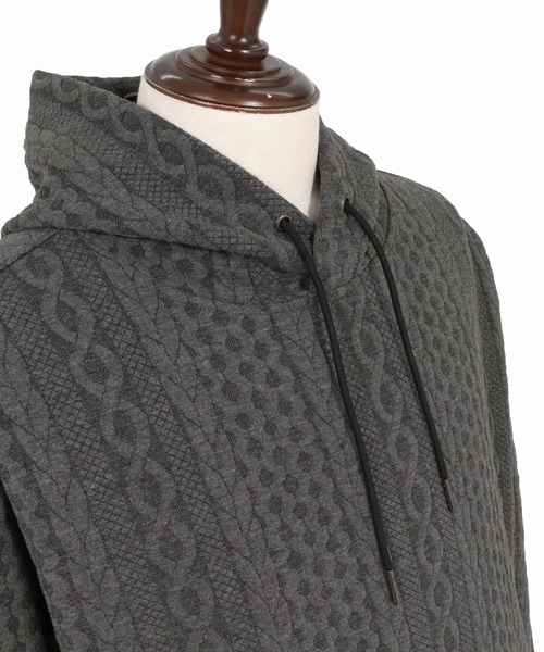 Maison code 13(メゾンコードサーティーン)の「mpa4198- Cable Jacquard Hoodie パーカー(M26W-03)(パーカー・メンズ・ホワイト/チャコール/ブラック・S/M/L)」の20枚目の写真