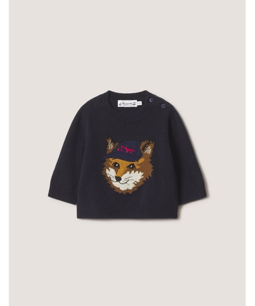 Maison Kitsune(メゾンキツネ)の「PULL ALMIRE MAISON KITSUNE X BONPOINT(ニット/セーター・キッズ・ネイビー・70cm/95cm/90cm/80cm/75cm)」の1枚目の写真