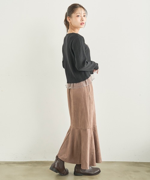 mil(ミル)の「スウェードライク マーメイドスカート【588244】(スカート・レディース・ベージュ/ブラウン・XS/S)」の8枚目の写真