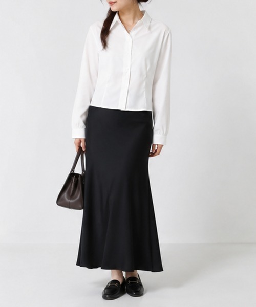 Miniministore(ミニミニストア)の「ベーシック ショート丈長袖シャツブラウス(シャツ/ブラウス・レディース・ブルー/ホワイト・FREE)」の13枚目の写真