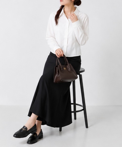 Miniministore(ミニミニストア)の「ベーシック ショート丈長袖シャツブラウス(シャツ/ブラウス・レディース・ブルー/ホワイト・FREE)」の15枚目の写真