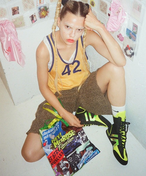 HEY!MrsROSE(ヘイミセスローズ)の「HEY! Mrs ROSE(ヘイ!ミセスローズ)Exercise Tote(トートバッグ・レディース・イエロー/ピンク・FREE)」の3枚目の写真