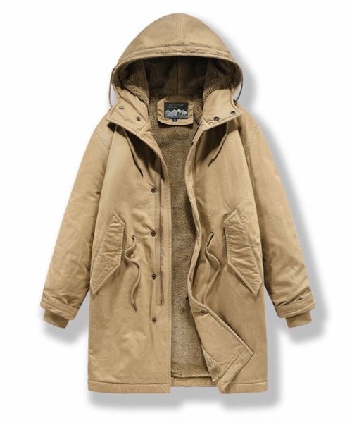 ampm(エーエムピーエム)の「M51モッズコート 裏ボア ボリュームフード ミリタリージャケット 冬服(モッズコート・メンズ・ベージュ/カーキ/ブラック・LARGE/MEDIUM/SMALL/X-LARGE)」の3枚目の写真