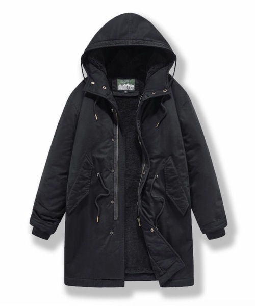 ampm(エーエムピーエム)の「M51モッズコート 裏ボア ボリュームフード ミリタリージャケット 冬服(モッズコート・メンズ・ベージュ/カーキ/ブラック・LARGE/MEDIUM/SMALL/X-LARGE)」の2枚目の写真