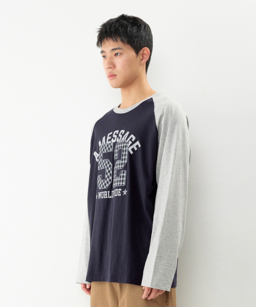 AMESWORLDWIDE（アメスワールドワイド）の「52 チェックアップリケ ラグラン長袖Tシャツ ネイビー（Tシャツ/カットソー・レディース・その他・SMALL/MEDIUM/LARGE）」の8枚目の写真