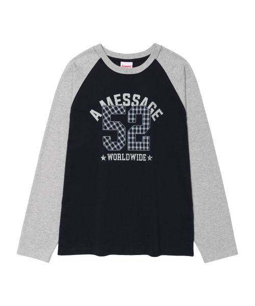 AMESWORLDWIDE（アメスワールドワイド）の「52 チェックアップリケ ラグラン長袖Tシャツ ネイビー（Tシャツ/カットソー・レディース・その他・SMALL/MEDIUM/LARGE）」の11枚目の写真