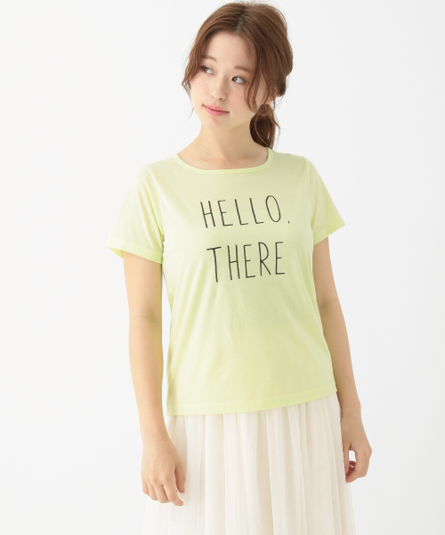 earth music&ecology（アースミュージックアンドエコロジー）の「手書き風ロゴプリントＴＥＥ（Tシャツ/カットソー・レディース・オフホワイト/ライトグリーン/ブラック/サックスブルー・SMALL/MEDIUM）」の3枚目の写真