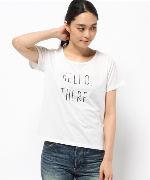 earth music&ecology（アースミュージックアンドエコロジー）の「手書き風ロゴプリントＴＥＥ（Tシャツ/カットソー・レディース・オフホワイト/ライトグリーン/ブラック/サックスブルー・SMALL/MEDIUM）」の17枚目の写真