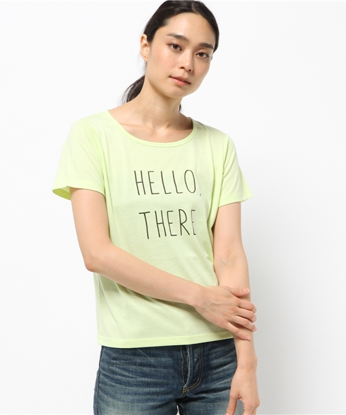 earth music&ecology（アースミュージックアンドエコロジー）の「手書き風ロゴプリントＴＥＥ（Tシャツ/カットソー・レディース・オフホワイト/ライトグリーン/ブラック/サックスブルー・SMALL/MEDIUM）」の14枚目の写真