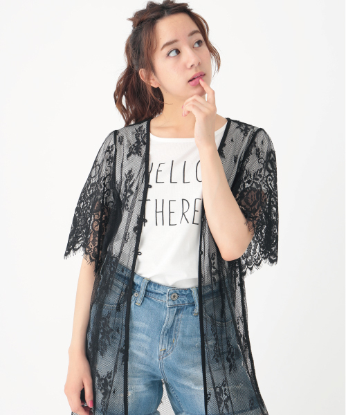 earth music&ecology（アースミュージックアンドエコロジー）の「手書き風ロゴプリントＴＥＥ（Tシャツ/カットソー・レディース・オフホワイト/ライトグリーン/ブラック/サックスブルー・SMALL/MEDIUM）」の16枚目の写真