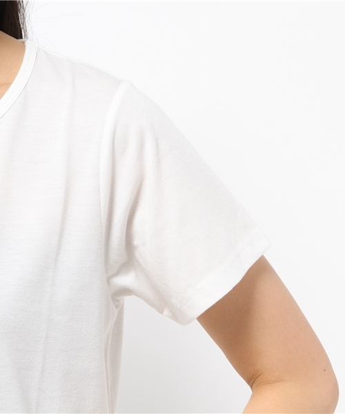 earth music&ecology（アースミュージックアンドエコロジー）の「手書き風ロゴプリントＴＥＥ（Tシャツ/カットソー・レディース・オフホワイト/ライトグリーン/ブラック/サックスブルー・SMALL/MEDIUM）」の9枚目の写真