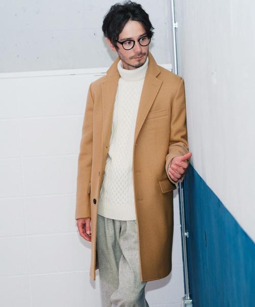 green label relaxing(グリーンレーベルリラクシング)の「KC VICT/LAMBS チェスターコート◆(チェスターコート・メンズ・ベージュ/ネイビー・X-SMALL/SMALL/MEDIUM/LARGE/X-LARGE/XX-LARGE)」の1枚目の写真