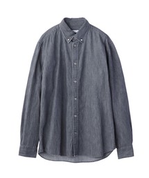 WASHED DENIM BUTTON DOWN SHIRT