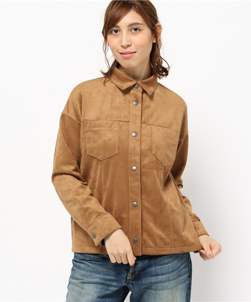 MOUSSY（マウジー）の「SUEDE LIKE SHIRTS JKF（シャツ/ブラウス・レディース・キャメル/ピンク/ブラック・FREE）」の14枚目の写真