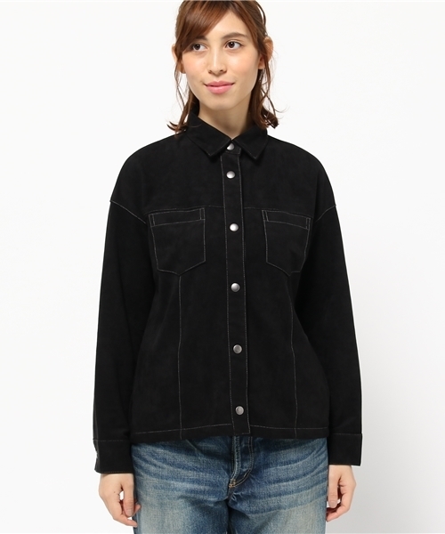 MOUSSY（マウジー）の「SUEDE LIKE SHIRTS JKF（シャツ/ブラウス・レディース・キャメル/ピンク/ブラック・FREE）」の9枚目の写真