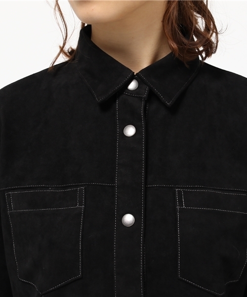 MOUSSY（マウジー）の「SUEDE LIKE SHIRTS JKF（シャツ/ブラウス・レディース・キャメル/ピンク/ブラック・FREE）」の12枚目の写真