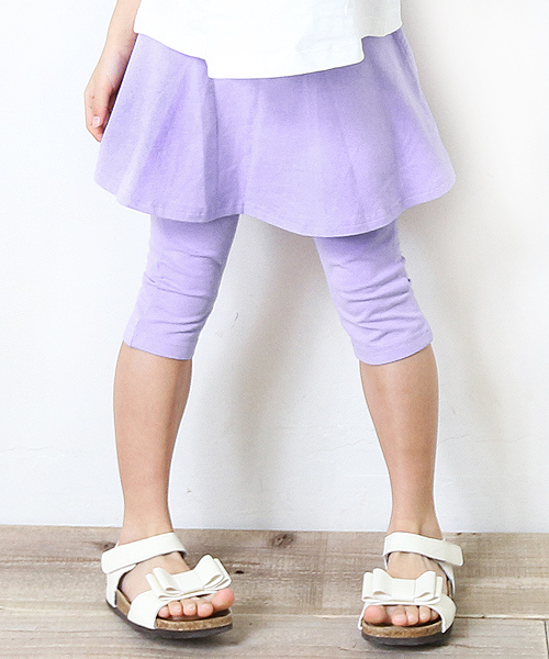 devirock(デビロック)の「全14柄 ポケット付6分丈レギンス付フレアスカート スカッツ スカート付レギンス(スカート・キッズ・ブラック/ストライプ/カモフラージュ/パープル/ピンク/ヘザーチャコール/ブルー系その他2/チャコールグレー×ブラック/杢グレー/ブルー系その他/ターコイズブルー/グリーン系その他/ネイビー/ライトイエロー/ブラック系その他/レッド系その他/パープル系その他・90cm/100cm/160cm/150cm/110cm/140cm/130cm/120cm)」の12枚目の写真