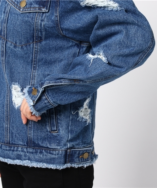 ★美品♪【PUNYUS】プニュズ　クラッシュ加工＊デニムジャケット★サイズ4★ PUNYUS（プニュズ）の「クラッシュデニムジャケット（デニム