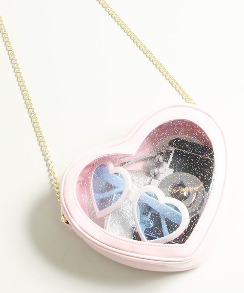 WEGO（ウィゴー）の「WEGO/ハート型ミニショルダーバッグ（ショルダーバッグ・レディース・シルバー/レッド/ピンク・FREE）」の2枚目の写真