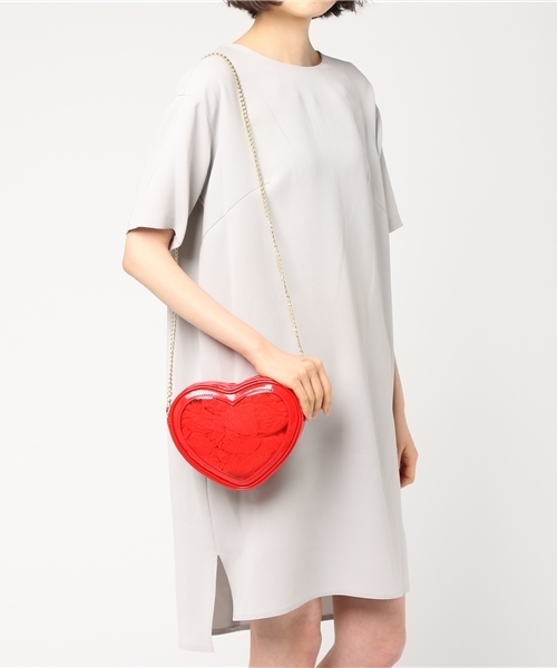 WEGO（ウィゴー）の「WEGO/ハート型ミニショルダーバッグ（ショルダーバッグ・レディース・シルバー/レッド/ピンク・FREE）」の4枚目の写真