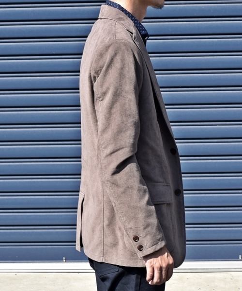 SHIPS（シップス）の「SC: ultrasuede(R) 2ボタン エアリージャケット■（テーラードジャケット・メンズ・ブラック/カーキ・X-LARGE/MEDIUM/SMALL/LARGE）」の4枚目の写真