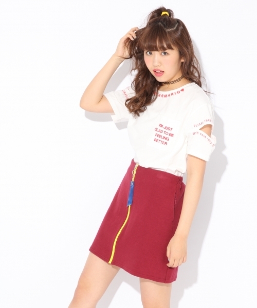 repipi armario(レピピ アルマリオ)の「ZIPカットダイケイスカート(スカート・キッズ・ブラック/イエロー/レッド・LARGE/SMALL/MEDIUM/X-SMALL)」の1枚目の写真