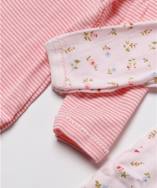 PETIT BATEAU（プチバトー）の「ピコレースプリント＆ミラレ長袖ボディ２枚組（肌着・キッズ・ピンク系その他・18MONTH/24MONTH）」の5枚目の写真