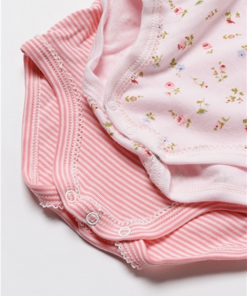 PETIT BATEAU（プチバトー）の「ピコレースプリント＆ミラレ長袖ボディ２枚組（肌着・キッズ・ピンク系その他・18MONTH/24MONTH）」の6枚目の写真