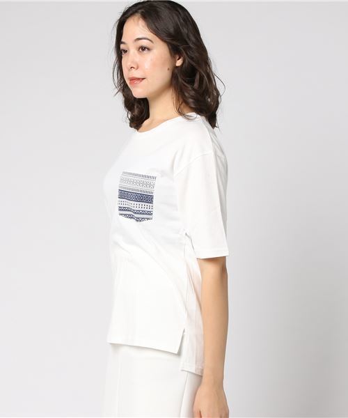 go slow caravan（ゴースローキャラバン）の「UNDER WRAPS/アンダーラップス　ポケットTEE（Tシャツ/カットソー・レディース・ホワイト/カーキ・MEDIUM/LARGE）」の3枚目の写真