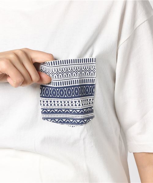 go slow caravan（ゴースローキャラバン）の「UNDER WRAPS/アンダーラップス　ポケットTEE（Tシャツ/カットソー・レディース・ホワイト/カーキ・MEDIUM/LARGE）」の5枚目の写真