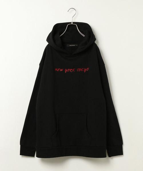 VENCEEXCHANGE（ヴァンスエクスチェンジ）の「裏起毛刺繍BIGパーカー    （パーカー・メンズ・ブラック/ホワイト・LARGE/MEDIUM）」の2枚目の写真