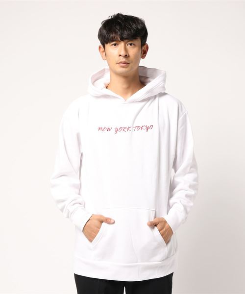 VENCEEXCHANGE（ヴァンスエクスチェンジ）の「裏起毛刺繍BIGパーカー    （パーカー・メンズ・ブラック/ホワイト・LARGE/MEDIUM）」の5枚目の写真