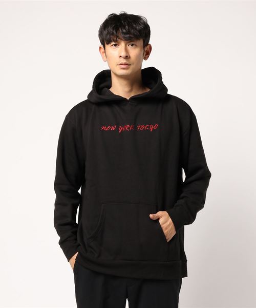 VENCEEXCHANGE（ヴァンスエクスチェンジ）の「裏起毛刺繍BIGパーカー    （パーカー・メンズ・ブラック/ホワイト・LARGE/MEDIUM）」の6枚目の写真