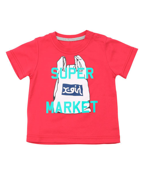 X-girl Stages(エックスガールステージス)の「S/S TEE “PLASTIC BAG” (4T~7T)(Tシャツ/カットソー・キッズ・ホワイト/ブラック/グリーン/レッド・4T/5T/6T/7T)」の4枚目の写真