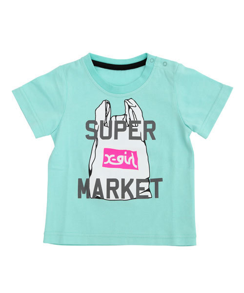 X-girl Stages(エックスガールステージス)の「S/S TEE “PLASTIC BAG” (4T~7T)(Tシャツ/カットソー・キッズ・ホワイト/ブラック/グリーン/レッド・4T/5T/6T/7T)」の3枚目の写真