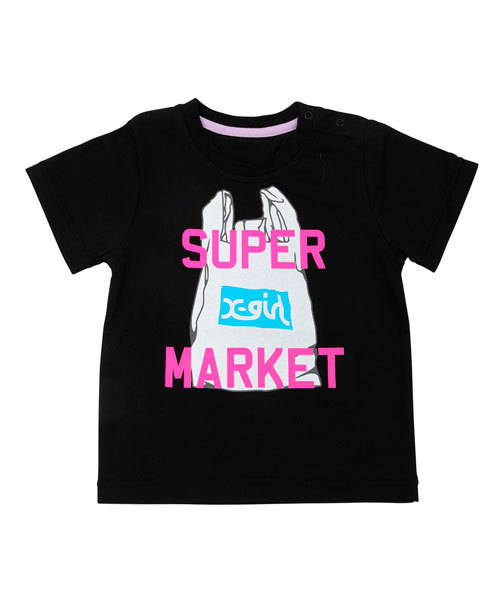 X-girl Stages(エックスガールステージス)の「S/S TEE “PLASTIC BAG” (4T~7T)(Tシャツ/カットソー・キッズ・ホワイト/ブラック/グリーン/レッド・4T/5T/6T/7T)」の1枚目の写真
