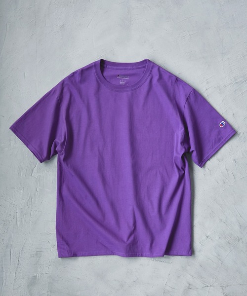 Champion（チャンピオン）の「Champion Authentic T-SHIRTS/ チャンピオン コットン Tシャツ(1/2スリーブ)（Tシャツ/カットソー・メンズ・ブラック/グレー/ヘザーチャコール/ダークグリーン/ホワイト/ネイビー/ワイン/ロイヤルブルー/パープル/レッド/オレンジ/アッシュ/ライトブルー・L/XL/XXL/M/S）」の10枚目の写真