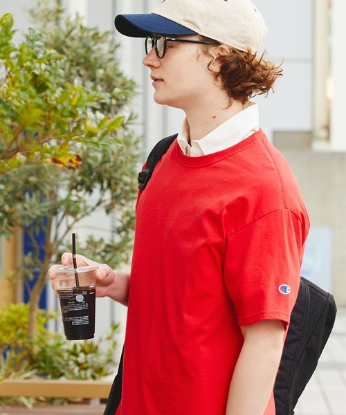 Champion（チャンピオン）の「Champion Authentic T-SHIRTS/ チャンピオン コットン Tシャツ(1/2スリーブ)（Tシャツ/カットソー・メンズ・ブラック/グレー/ヘザーチャコール/ダークグリーン/ホワイト/ネイビー/ワイン/ロイヤルブルー/パープル/レッド/オレンジ/アッシュ/ライトブルー・L/XL/XXL/M/S）」の21枚目の写真