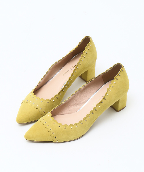 PICHE ABAHOUSE(ピシェ アバハウス)の「スカラップスタッズパンプス(パンプス・レディース・ブラック/ベージュ/イエロー・35/36/37/38/39/40/34)」の3枚目の写真