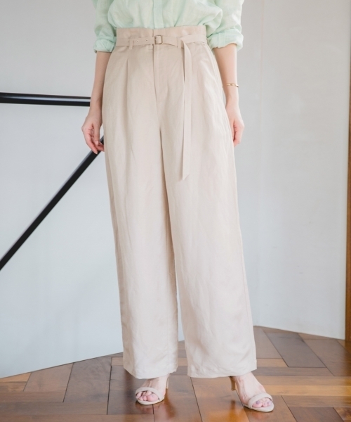 A part by（アパートバイ）の「RLウエストベルトワイドパンツ 786899（その他パンツ・レディース・ホワイト系その他/ブラウン/ライトベージュ/ネイビー・MEDIUM/LARGE）」の3枚目の写真
